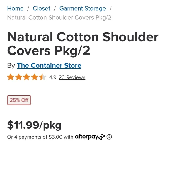 10pcs the container store natural cotton shoulder garment covers - Picture 2 of 8